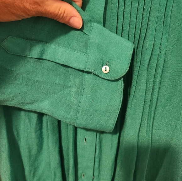 Alfani Large Green Cuffed Sleeve Button Down Shirt - Picture 3 of 6
